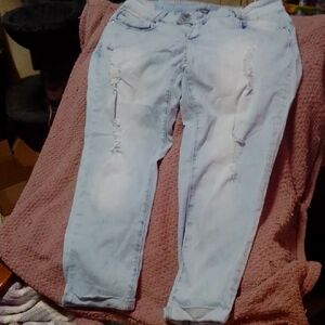 Light Blue Distressed Women Jeans (Petite Length imo)